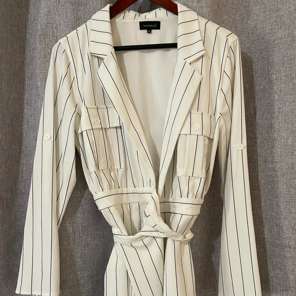 Wrap Navy and white Striped dress